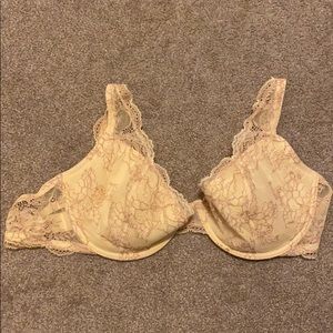 Natori Beige lace very thinly padded bra 34D